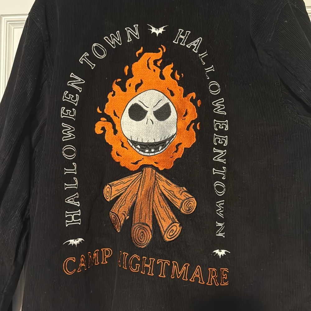 Disney Her Universe Nightmare Before Christmas Black Corduroy Button Down XL